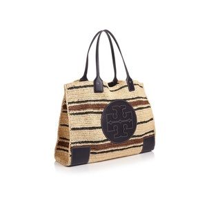 ISO | Tory Burch Ella Stripe Straw Tote